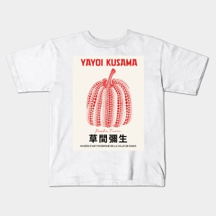 Yayoi Kusama Reworked Red Pumpkin Design Kids T-Shirt